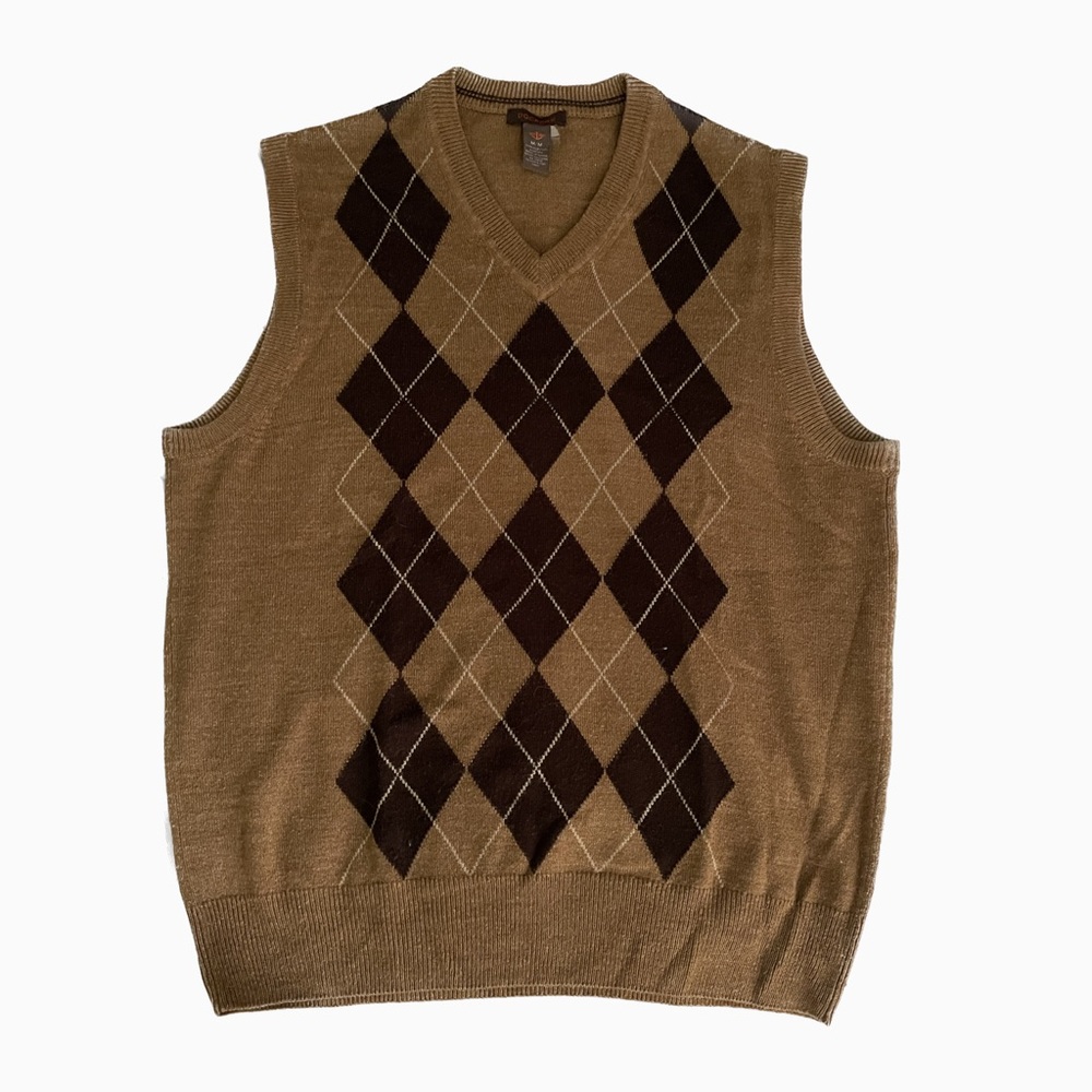 Men’s M Brown Dockers’ Argyle Sweater Vest